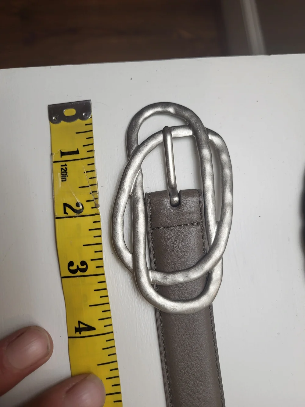 J. Jill Brown Leather Belt with Silver Double-Loop Buckle